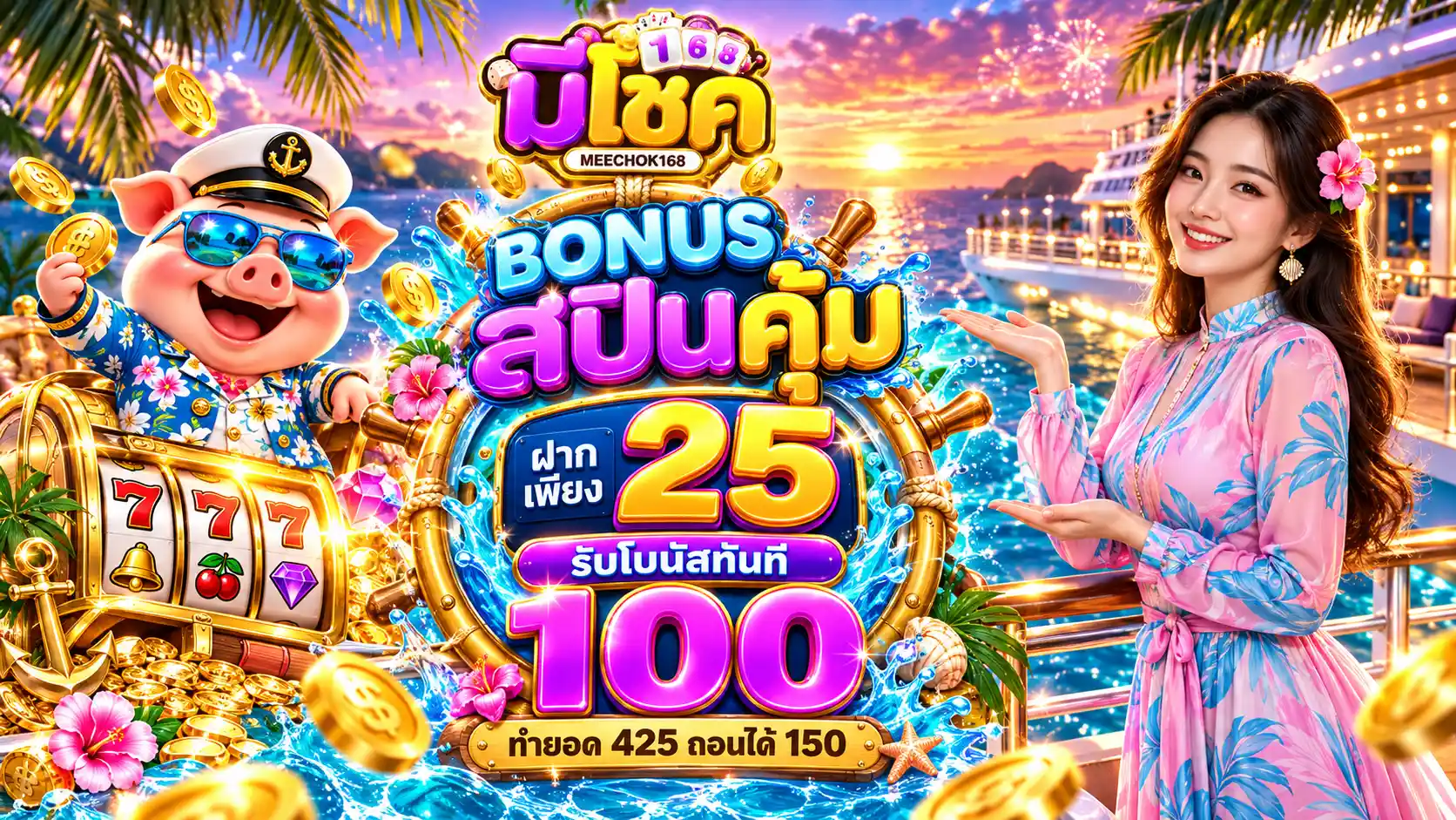 มีโชค168 เว็บตรงรวมความบันเทิง โซนเกมเพียบ พาจัดเต็มโชคใหญ่